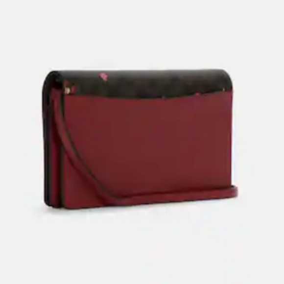 NWT Coach Anna Foldover Clutch Crossbody in Signature Canvas with heart print - Picture 11 of 13